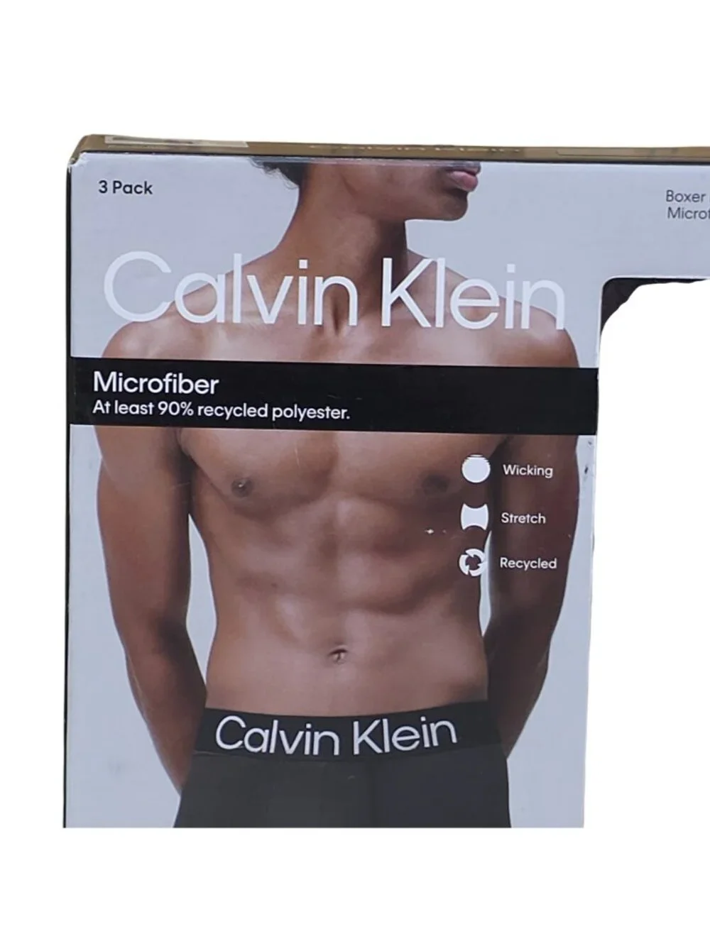 Calvin Klein Mens 3 Pack Boxer Briefs Microfiber Medium Wicking Stretch Recycled